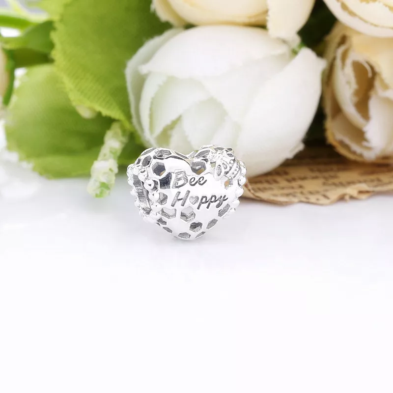 (imagen para) PANDORA Encanto de Corazón con Panal de Abejas Feliz - 798769C00 - Ver 2