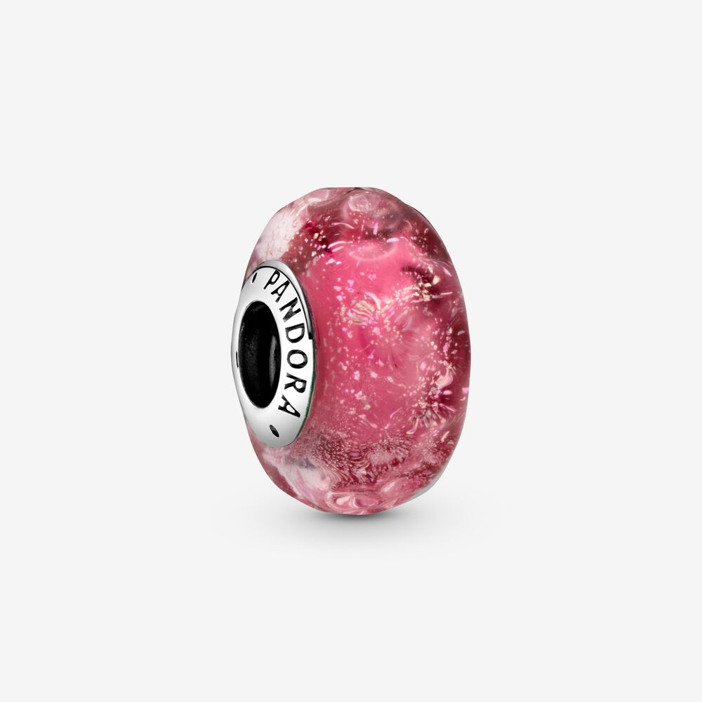 pandora encanto de cristal murano rosa ondulado 798872c00