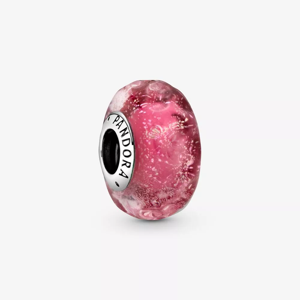 pandora encanto de cristal murano rosa ondulado 798872c00