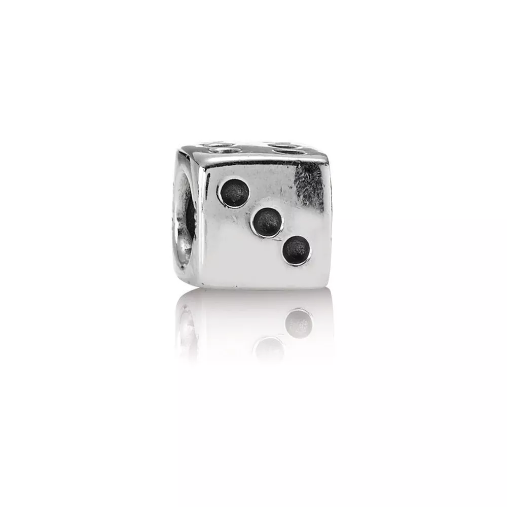 pandora encanto de dado de plata 790116