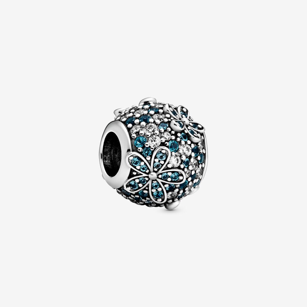 pandora encanto de flor margarita con pavé en teal 798797c01