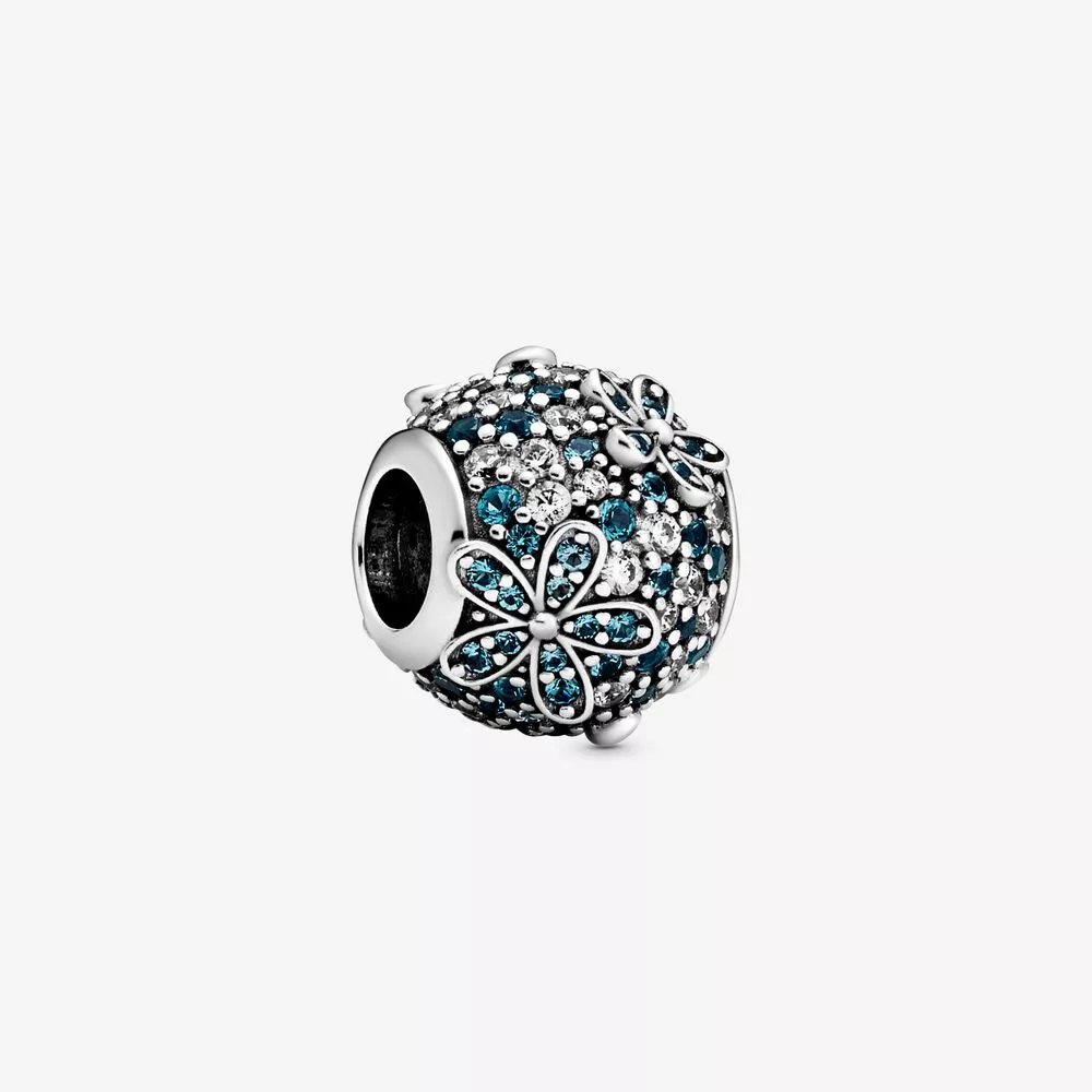 pandora encanto de flor margarita con pavé en teal 798797c01
