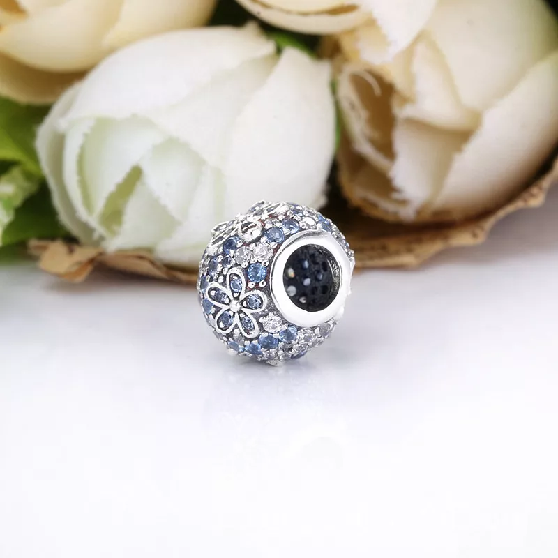 (imagen para) PANDORA Encanto de Flor Margarita con Pavé en Teal - 798797C01 - Ver 3