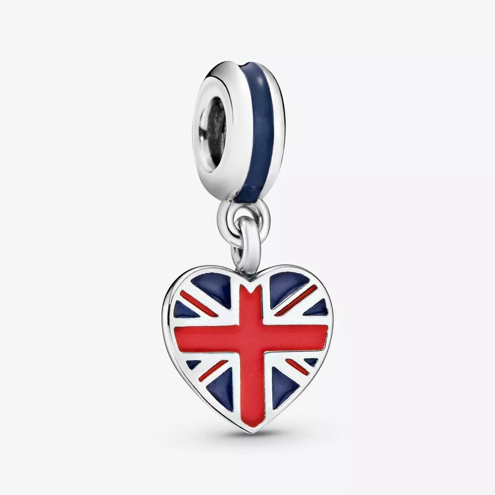 pandora gran bretaña corazón con bandera de la unión jack abalorio colgante 791512enmx