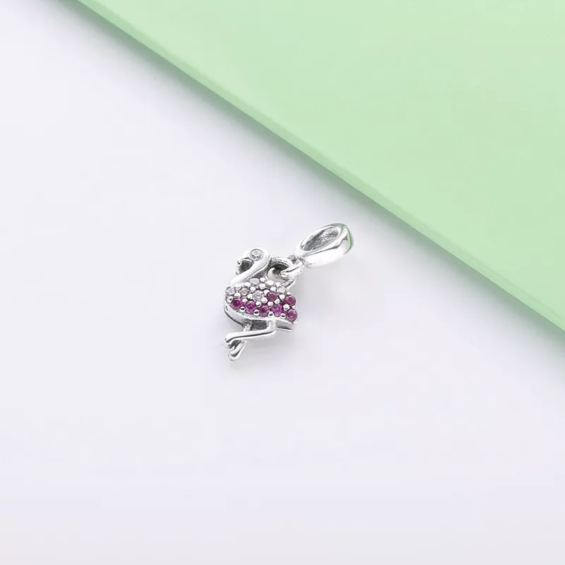 (imagen para) PANDORA Mi Charm Colgante de Flamenco Rosa - 798982C01 - Ver 2