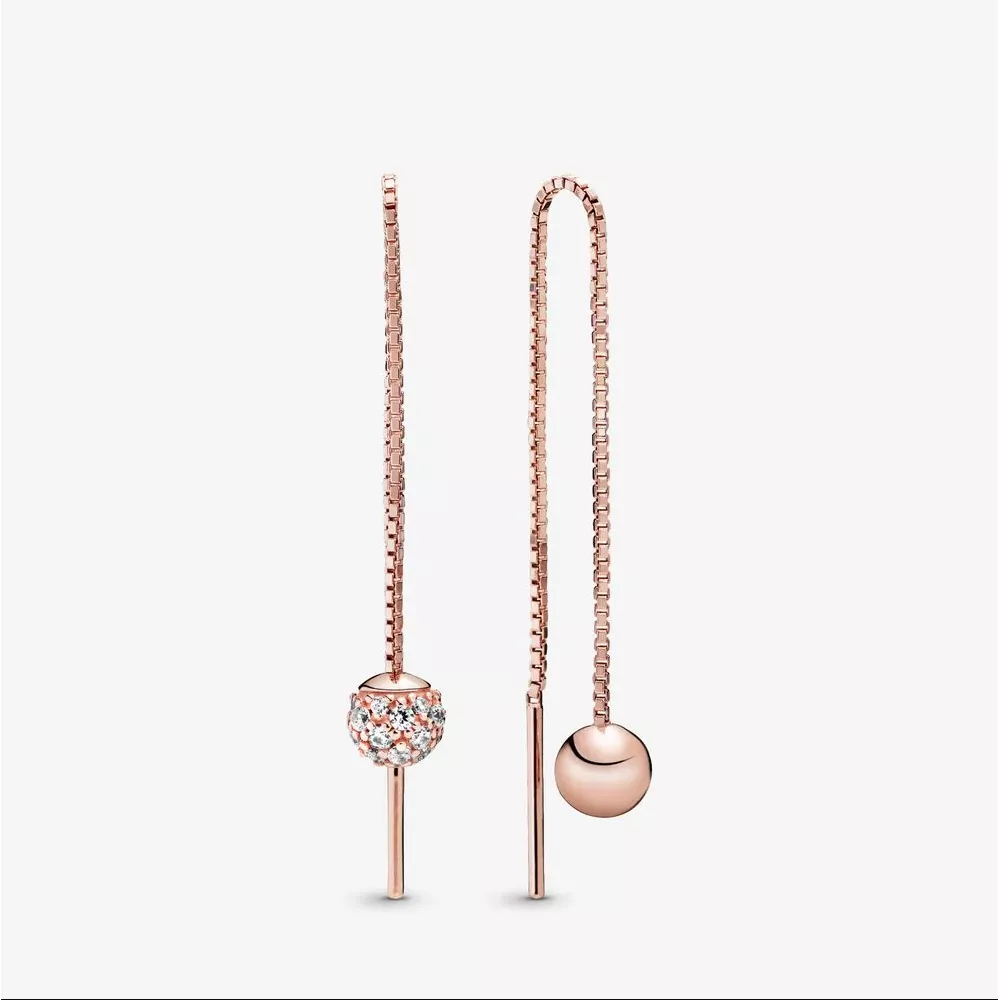 pendientes colgantes pandora pulidos y pavé 288325cz