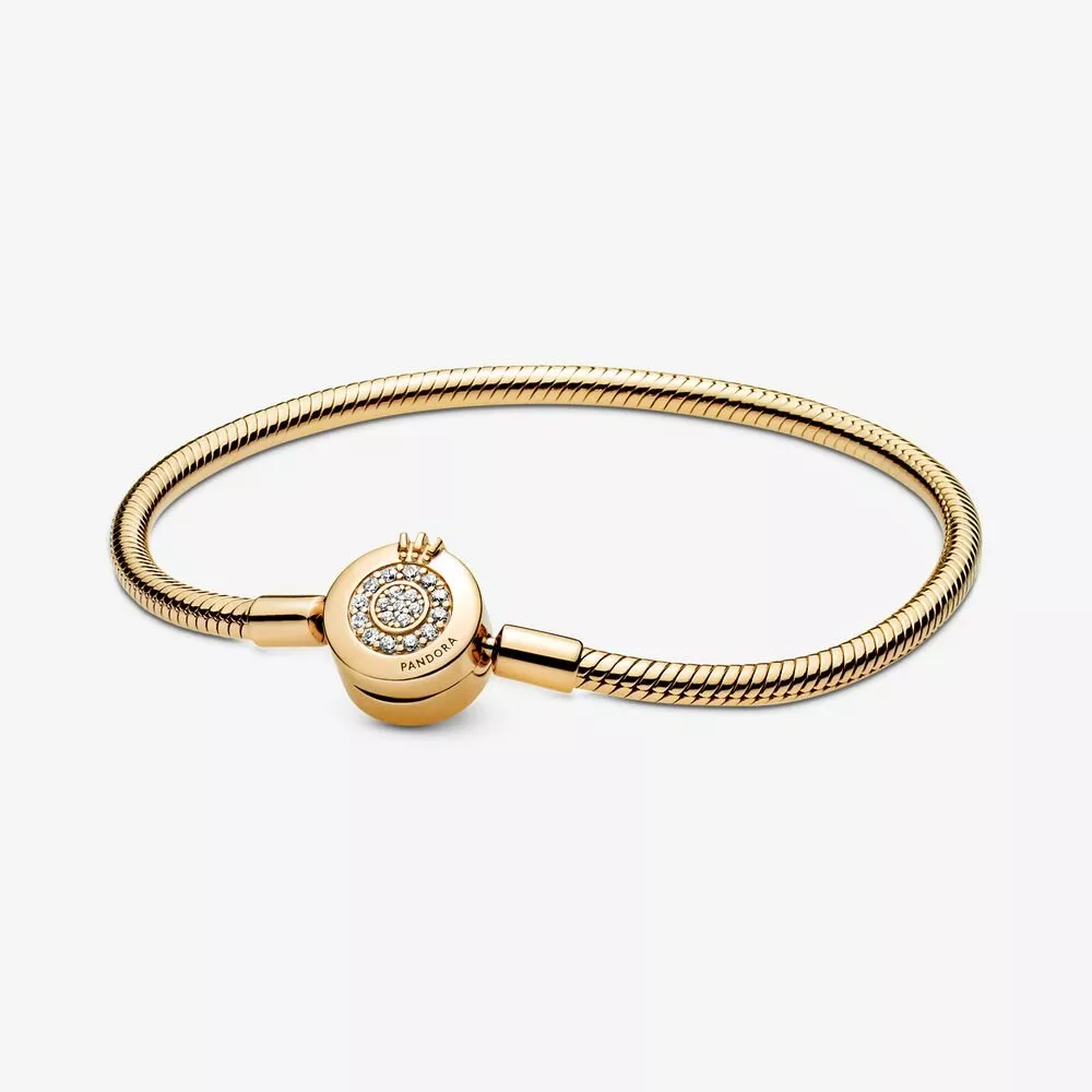 pulsera de cadena de serpiente pandora moments sparkling crown o 569046c01