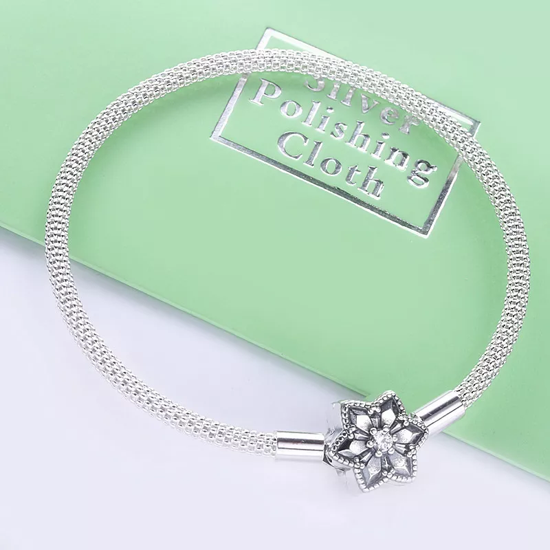 (imagen para) Pulsera de malla Pandora Bright Snowflake - 598616C01 - Ver 2