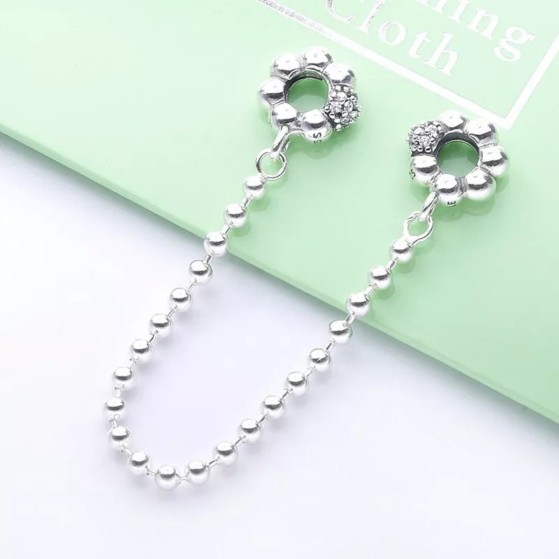 (imagen para) Pulsera de seguridad con abalorios PANDORA y pavé - 798680C01 - Ver 4