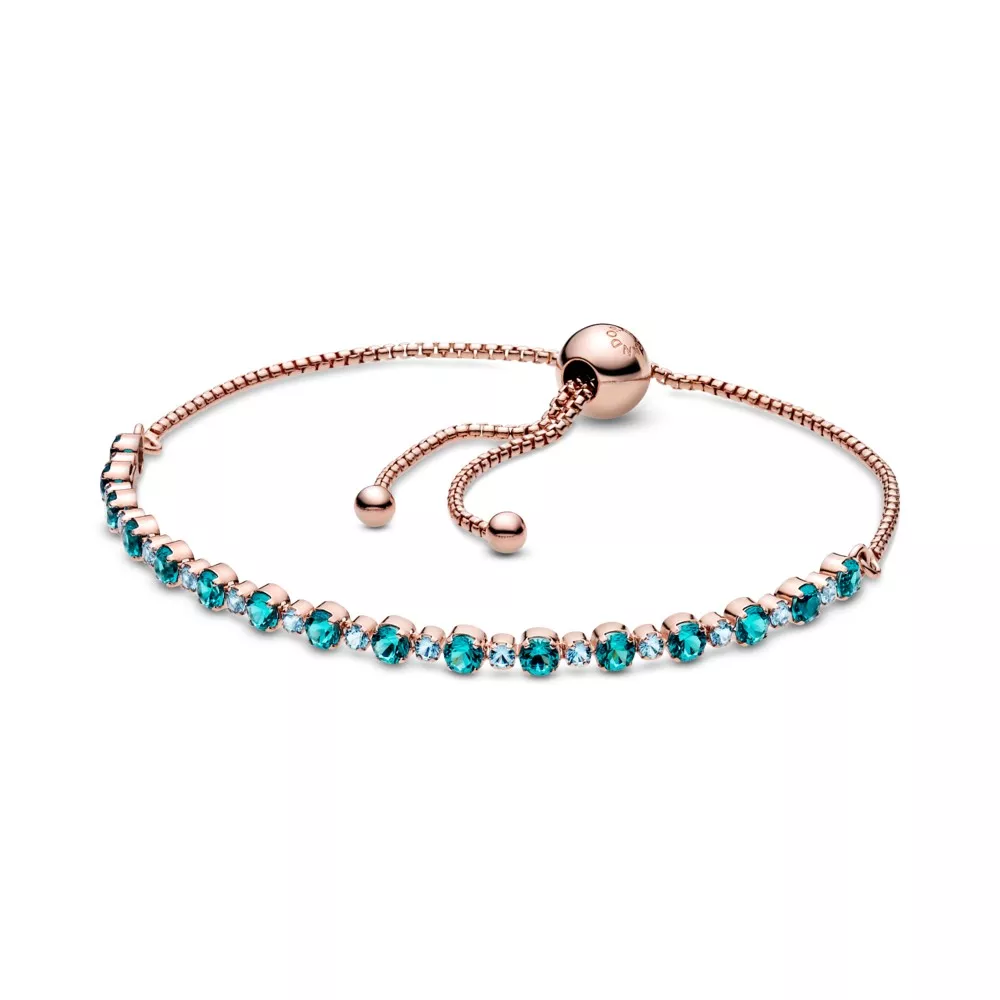 pulsera de tenis deslizable pandora turquoise sparkling 588961c01