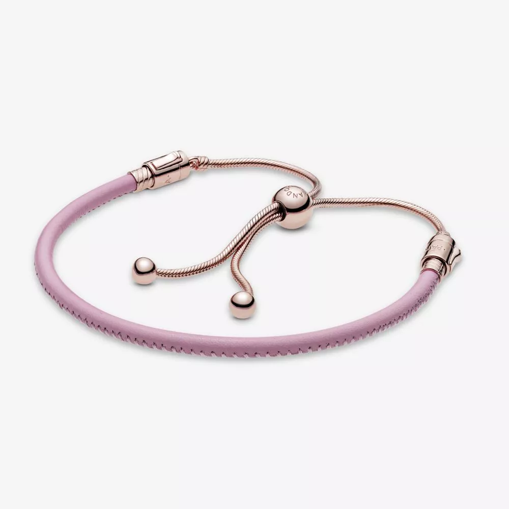 pulsera deslizante de cuero rosa pandora moments 589002c01