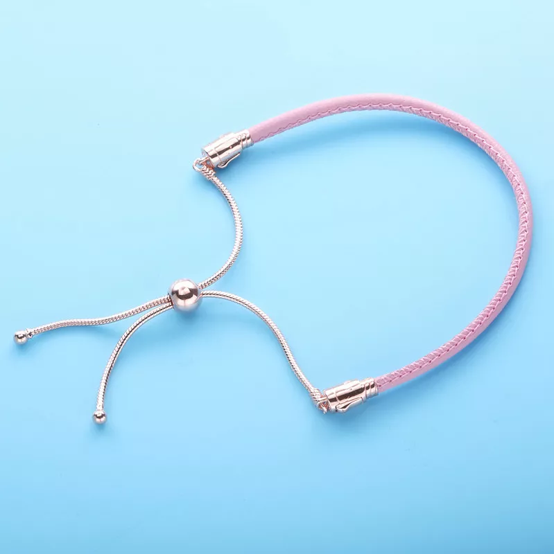 (imagen para) Pulsera deslizante de cuero rosa Pandora Moments - 589002C01 - Ver 4