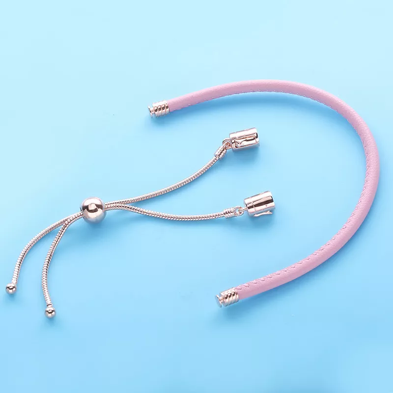 (imagen para) Pulsera deslizante de cuero rosa Pandora Moments - 589002C01 - Ver 5