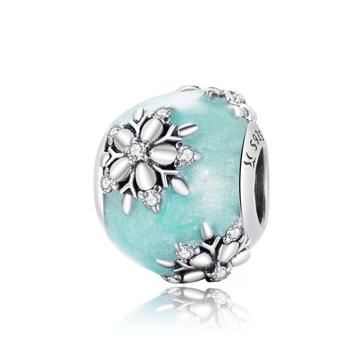 charm con estilo pandora de copos de nieve brillantes scc1650