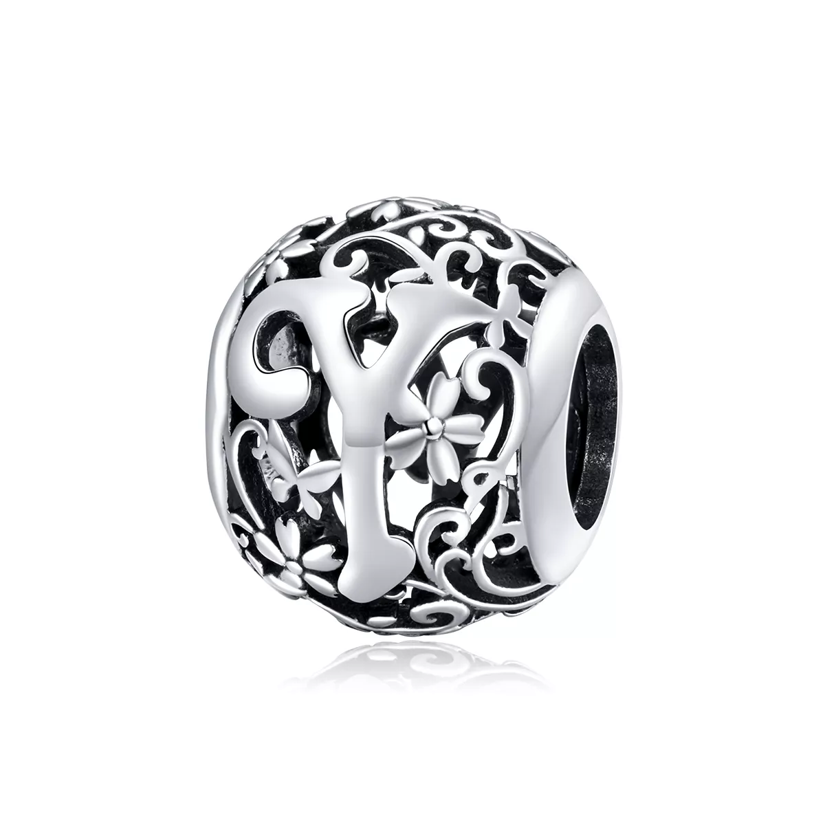 encanto de letra y con flores caladas de estilo pandora scc1444 y
