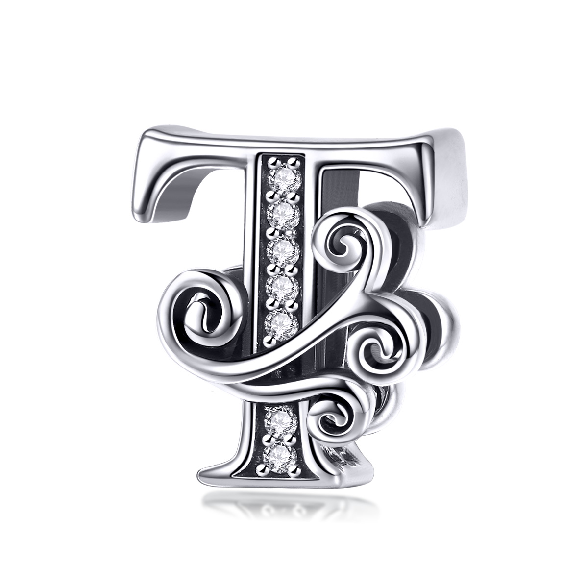 pandora estilo encanto con letra t de flor pavé brillante bsc030 t