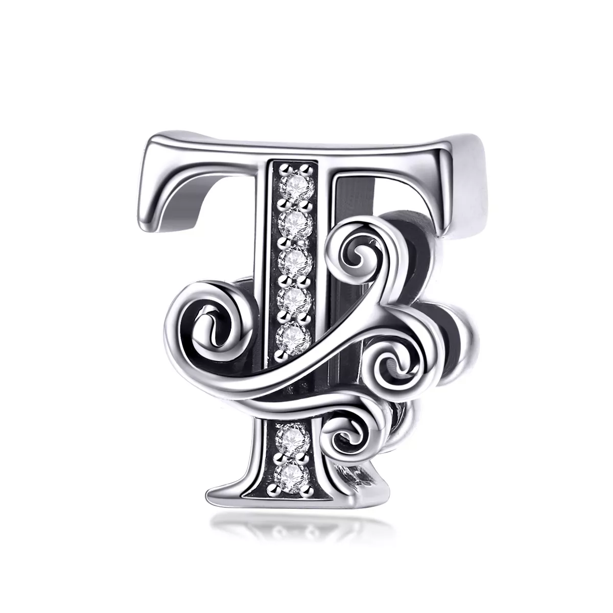 pandora estilo encanto con letra t de flor pavé brillante bsc030 t