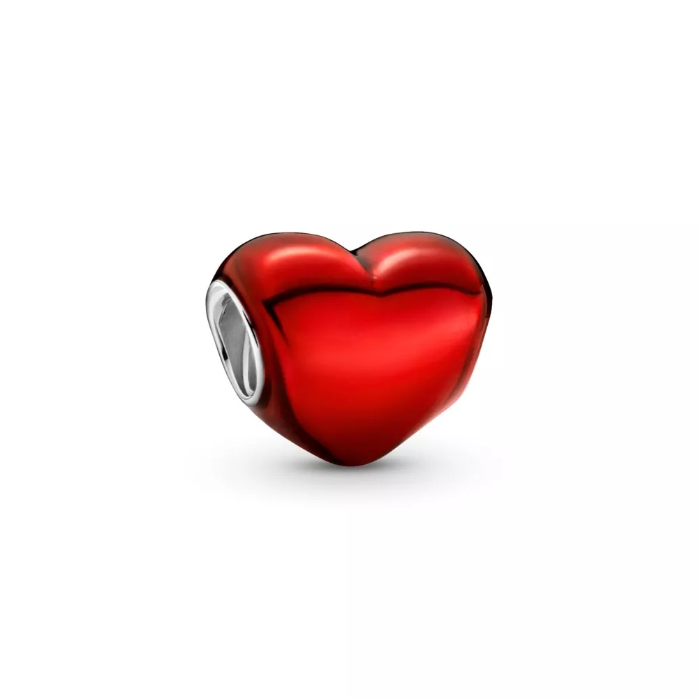 charms de corazón rojo metálico pandora 799291c02