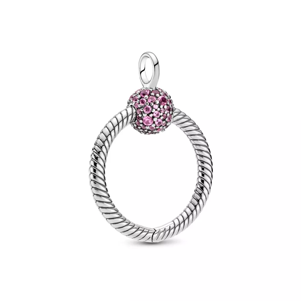 colgante pandora moments pequeño con pavé rosa en forma de letra o 399097c02