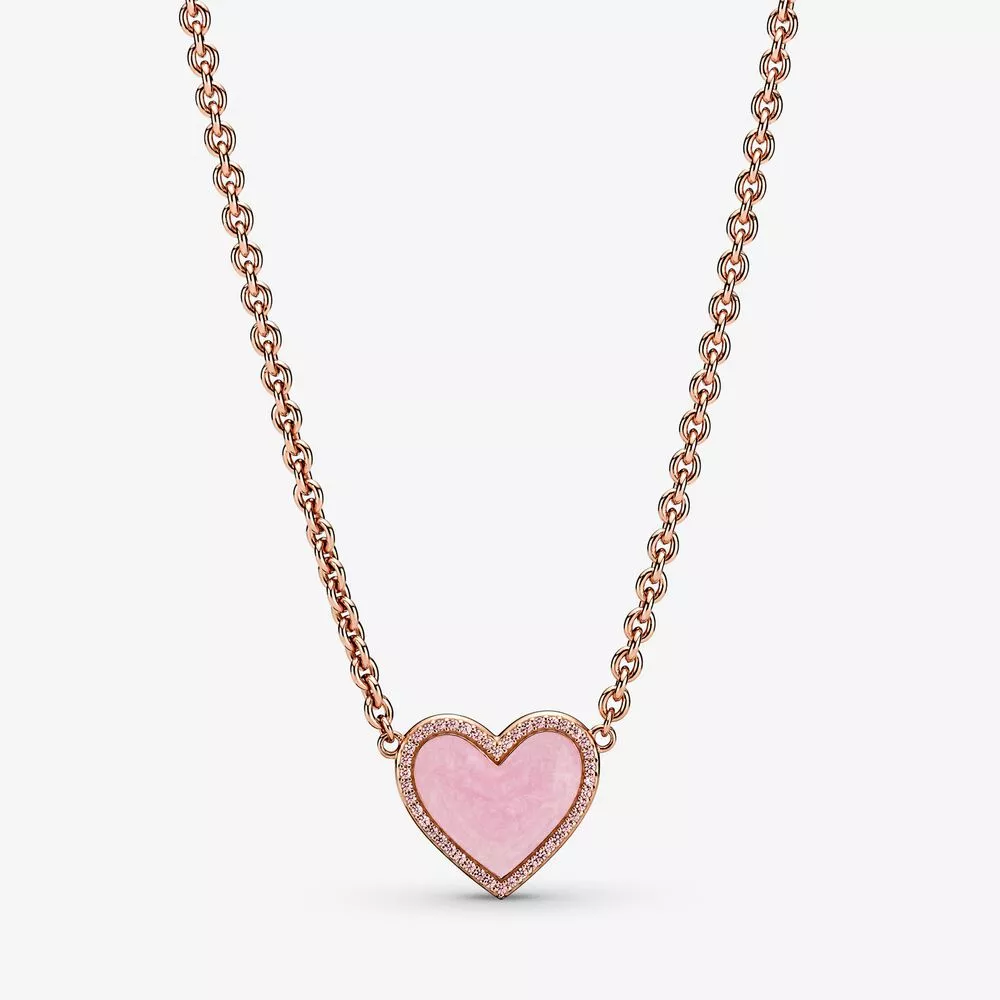 collar collier pandora pink swirl heart 389279c01
