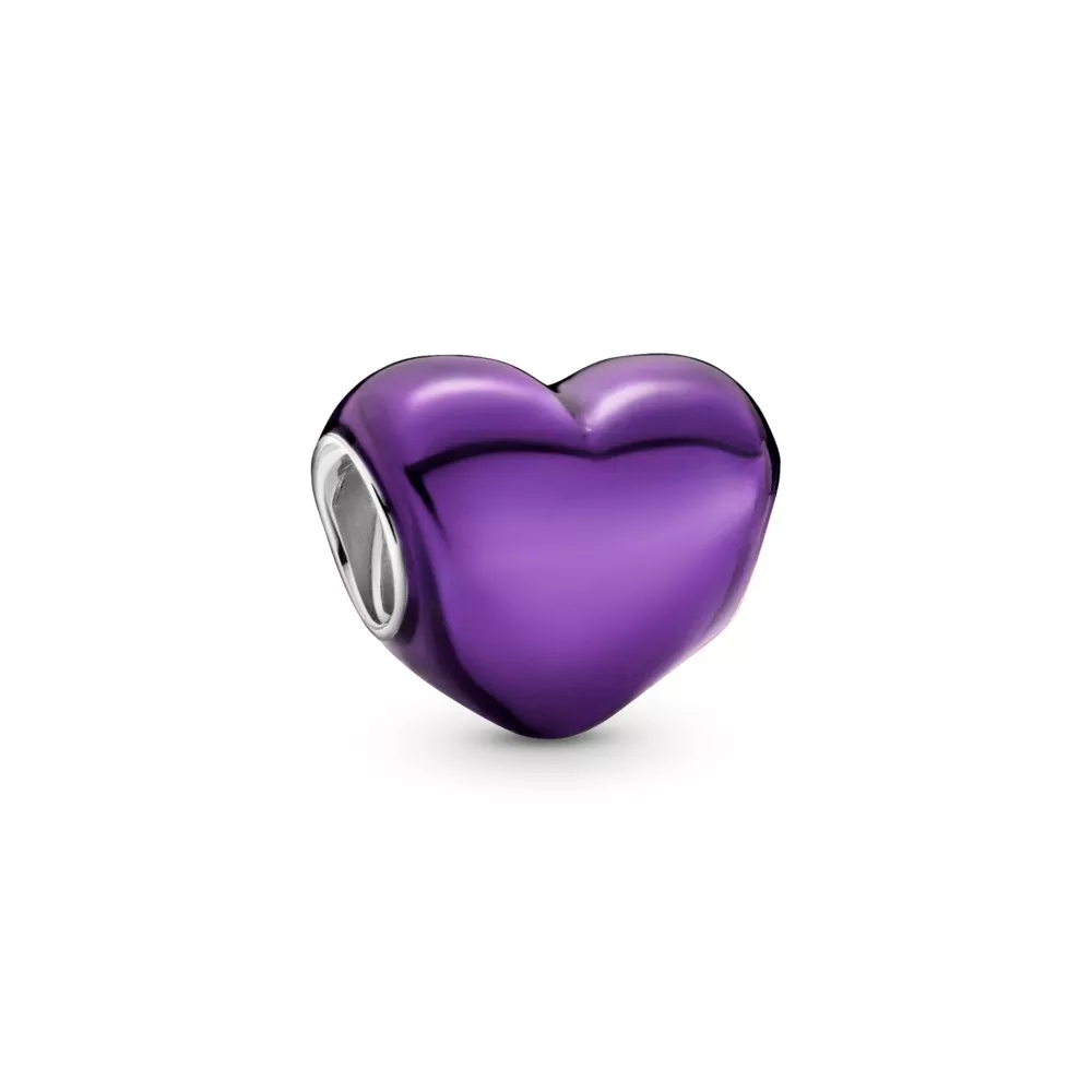pandora abalorio corazón metálico morado 799291c01