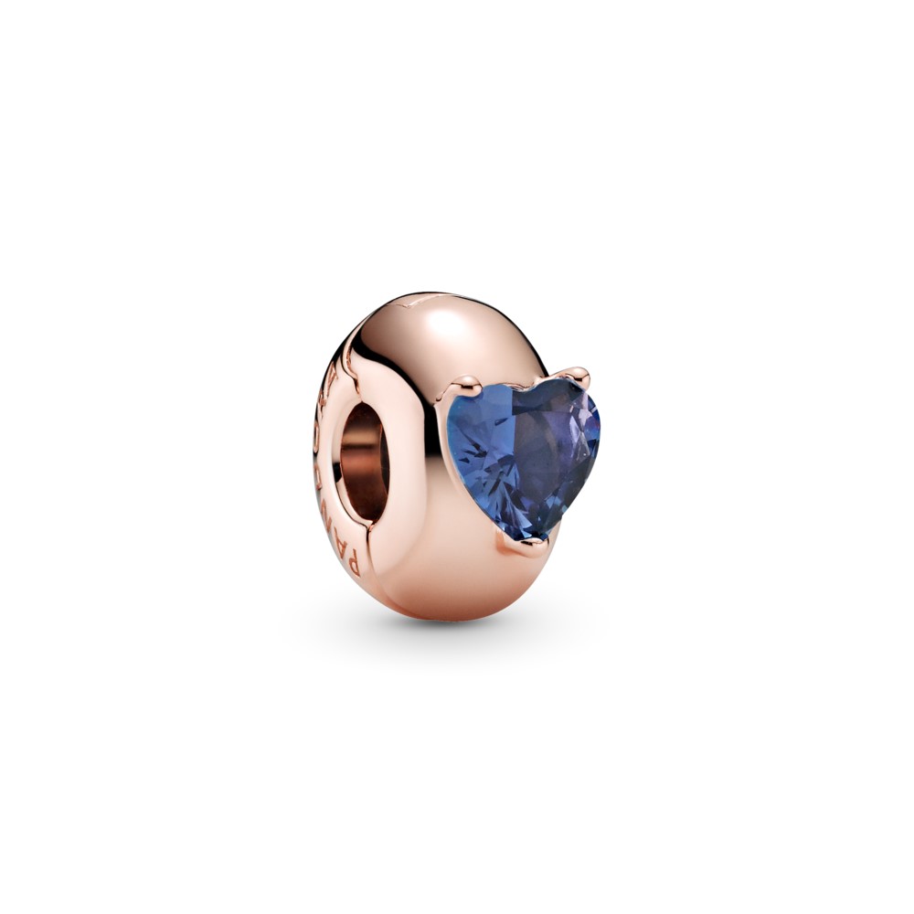 pandora clip charm solitario corazón azul 789203c02