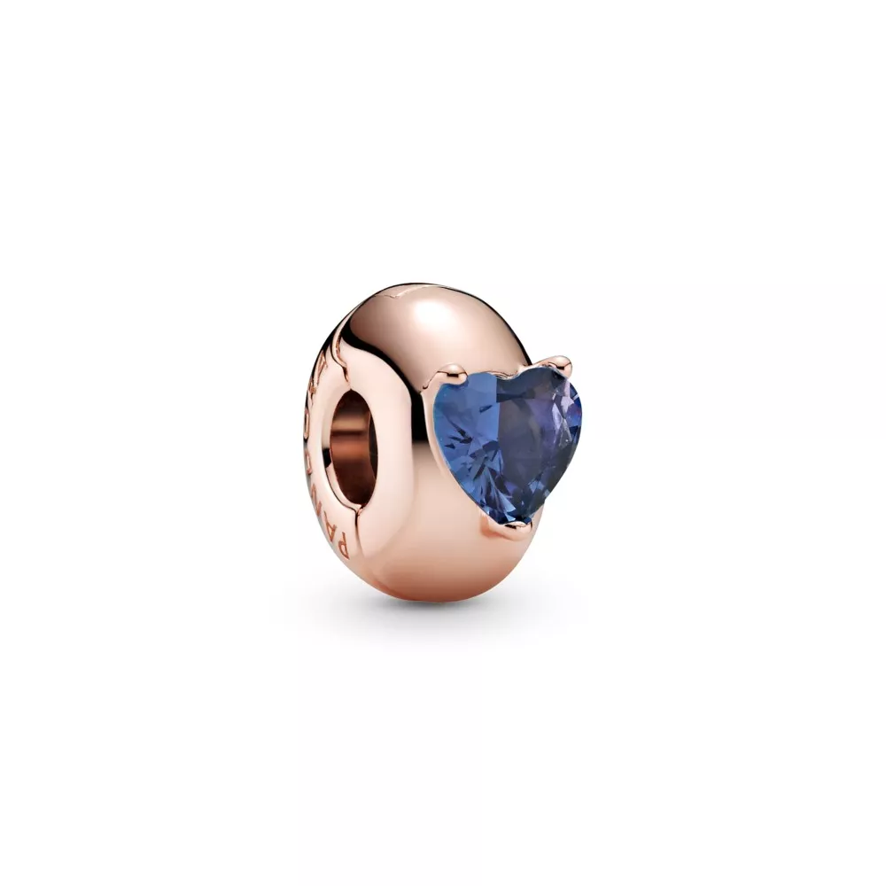 pandora clip charm solitario corazón azul 789203c02