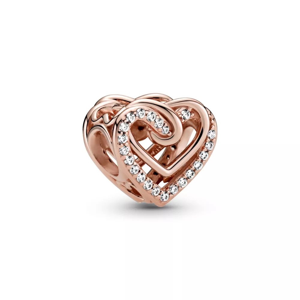 pandora encanto de corazones entrelazados brillantes 789270c01