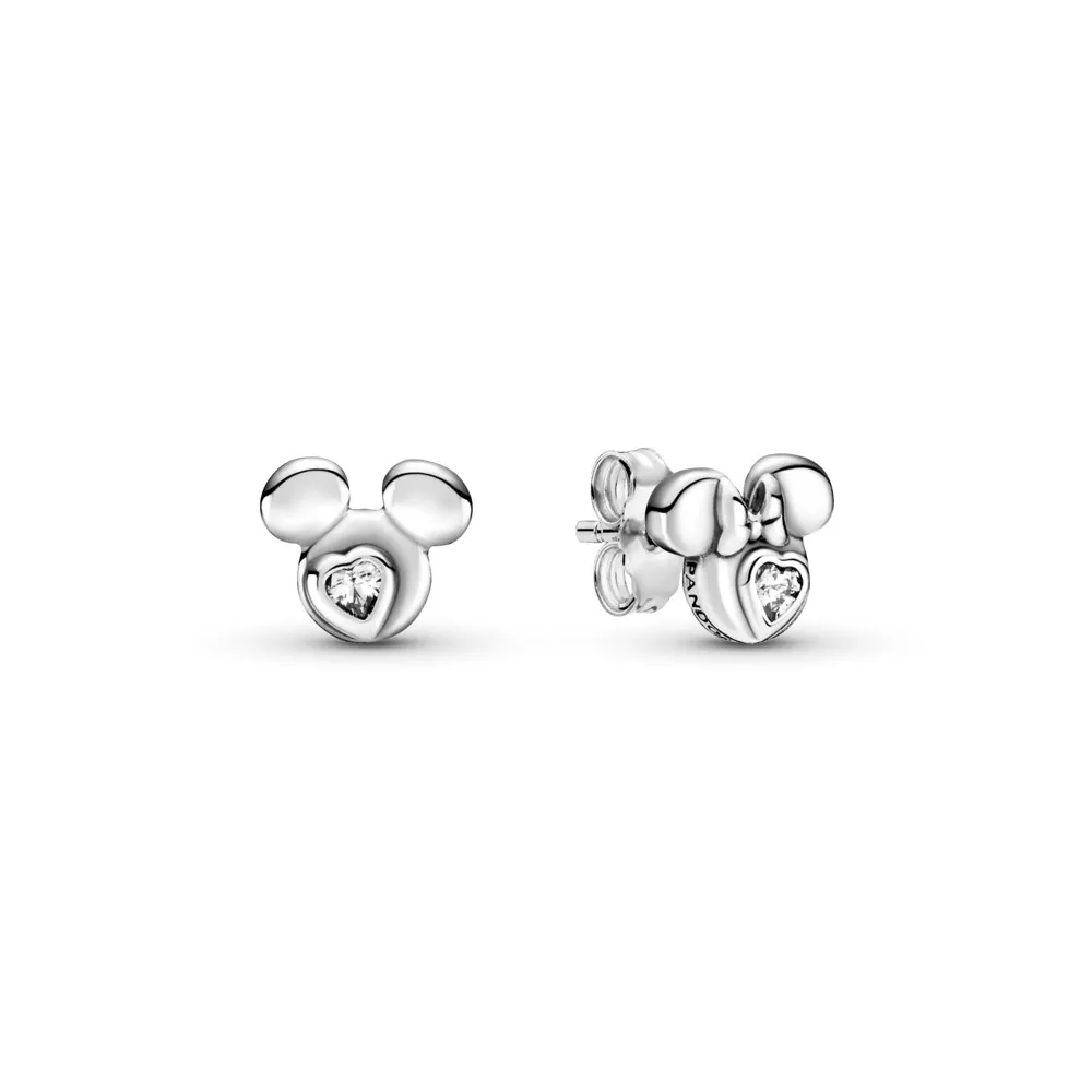 pendientes de botón pandora disney mickey mouse y minnie mouse silueta 299258c01