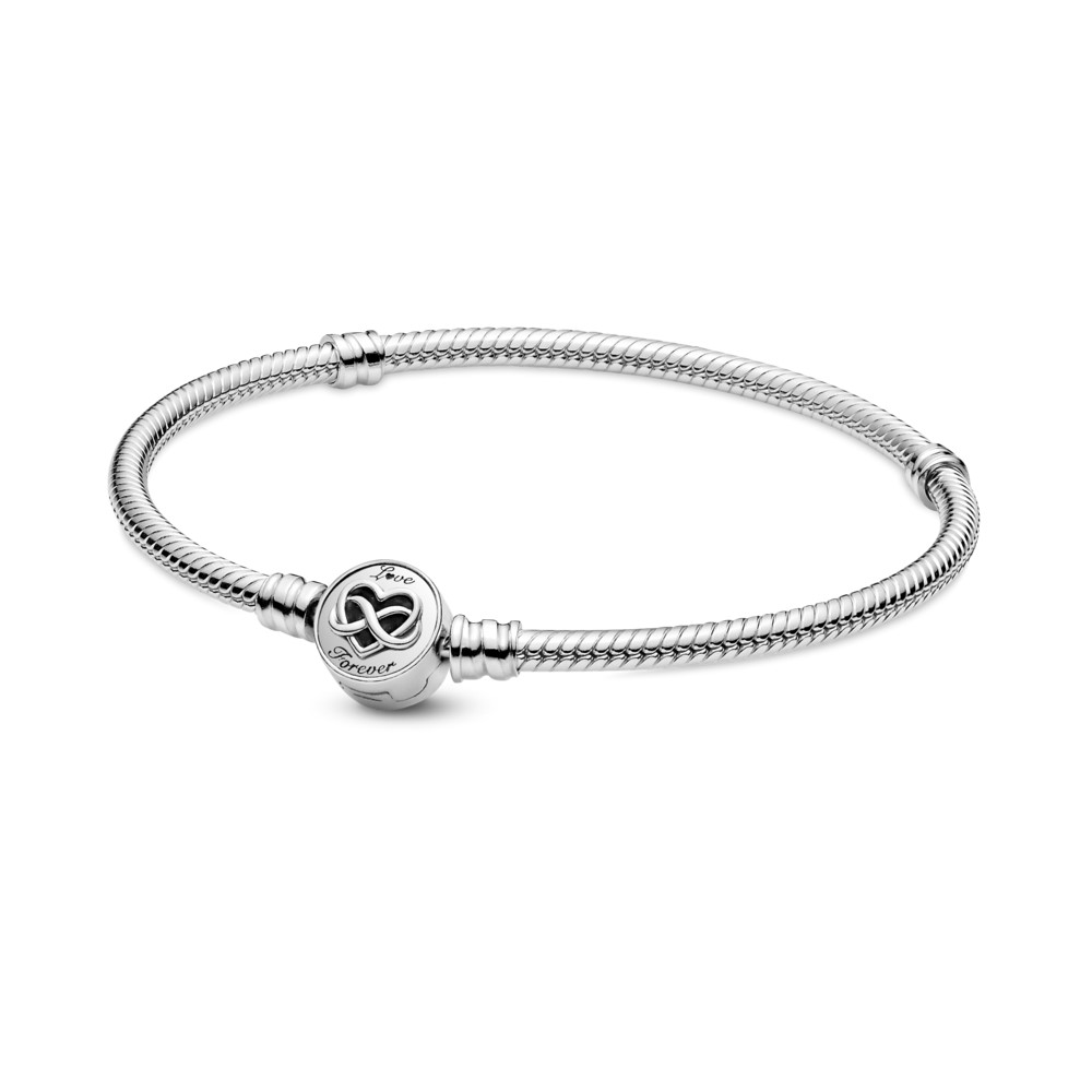 pulsera de cadena de serpiente con cierre de corazón infinito de pandora moments 599365c00