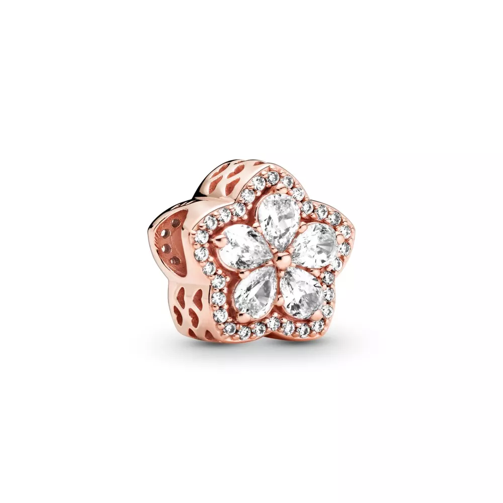 pulsera pandora con encanto de copo de nieve brillante con pavé 789224c01