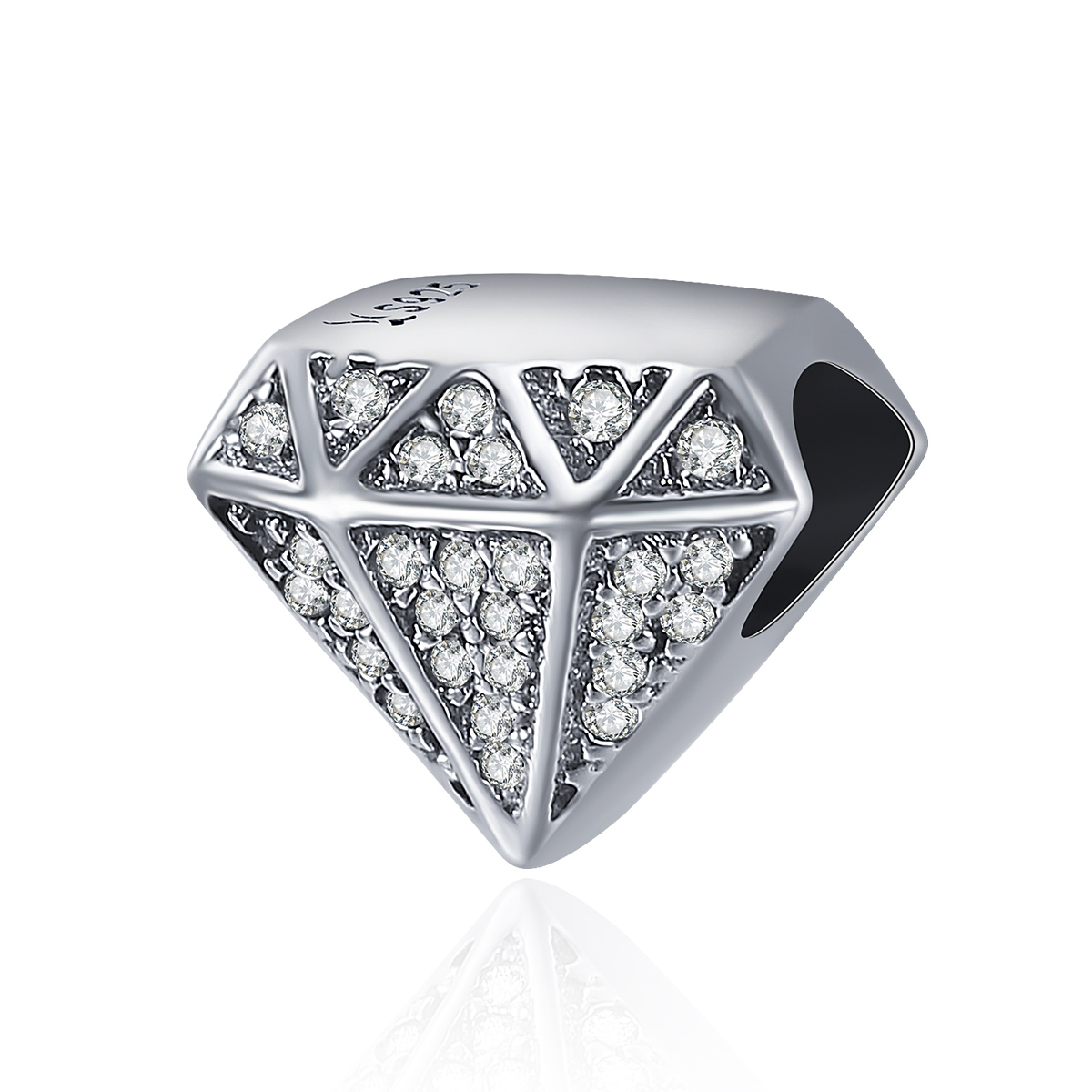 charm de amor de diamante de plata estilo pandora scc397