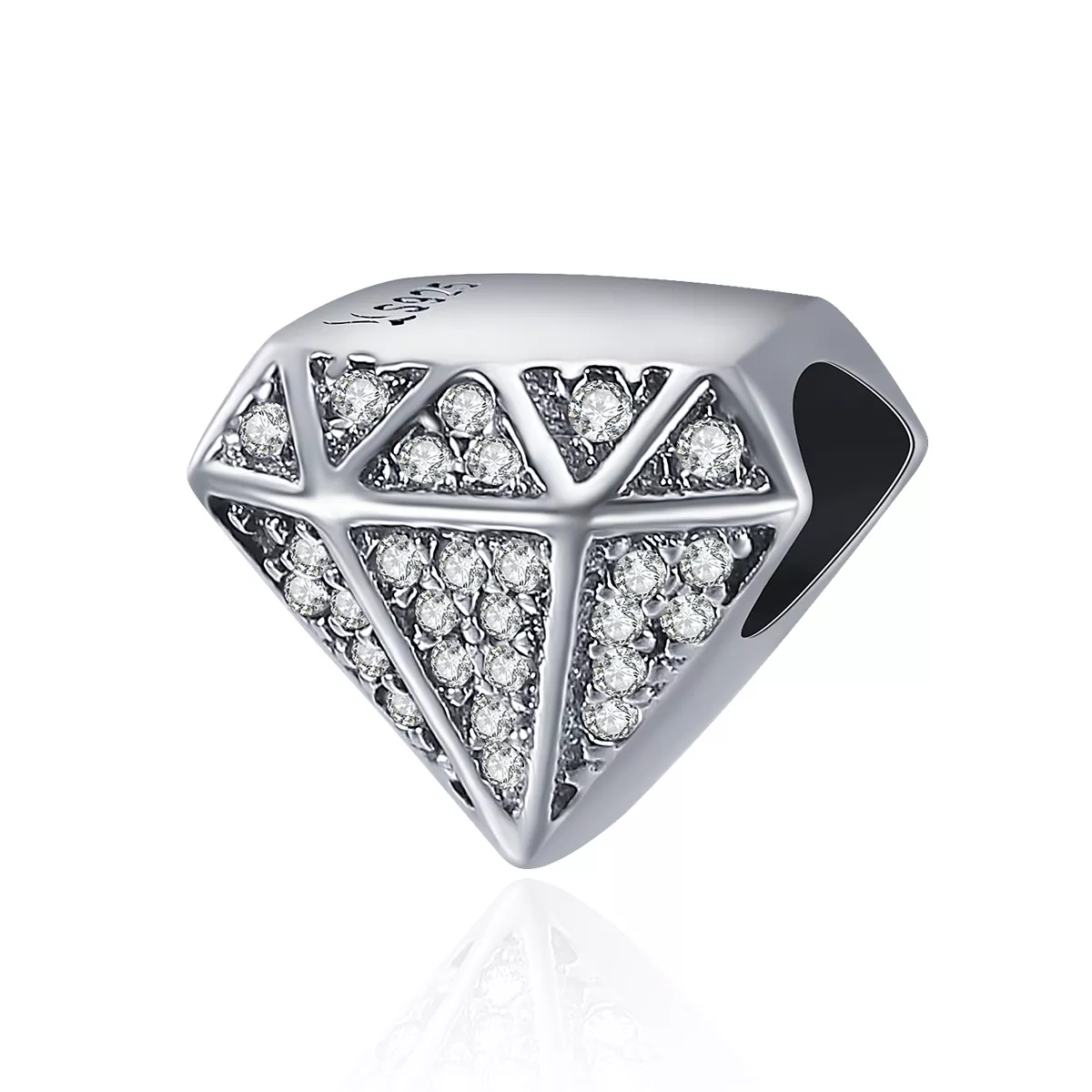 charm de amor de diamante de plata estilo pandora scc397