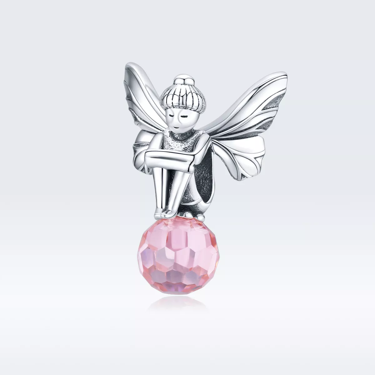 charm de elfo de flor de plata al estilo pandora scc1483