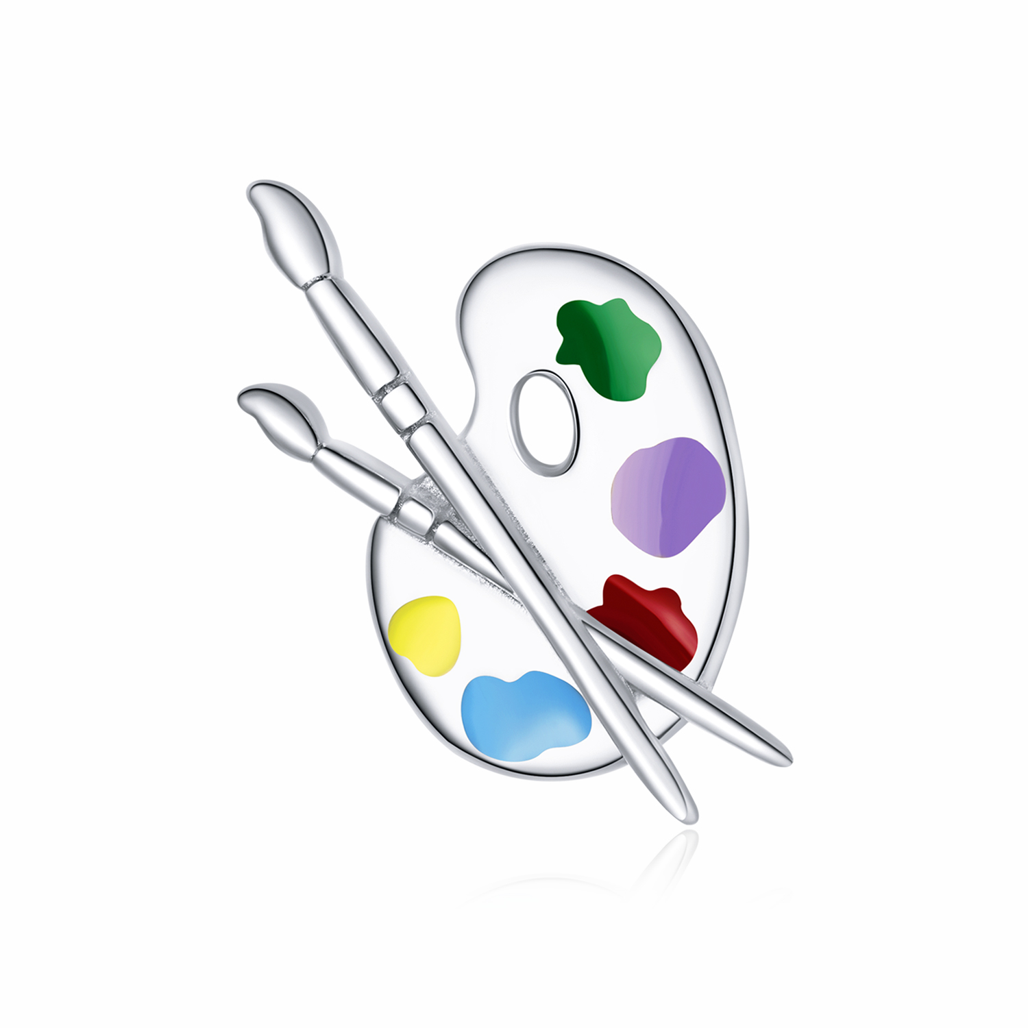 charm de estilo pandora en color plateado con paleta de arte colorida bsc359
