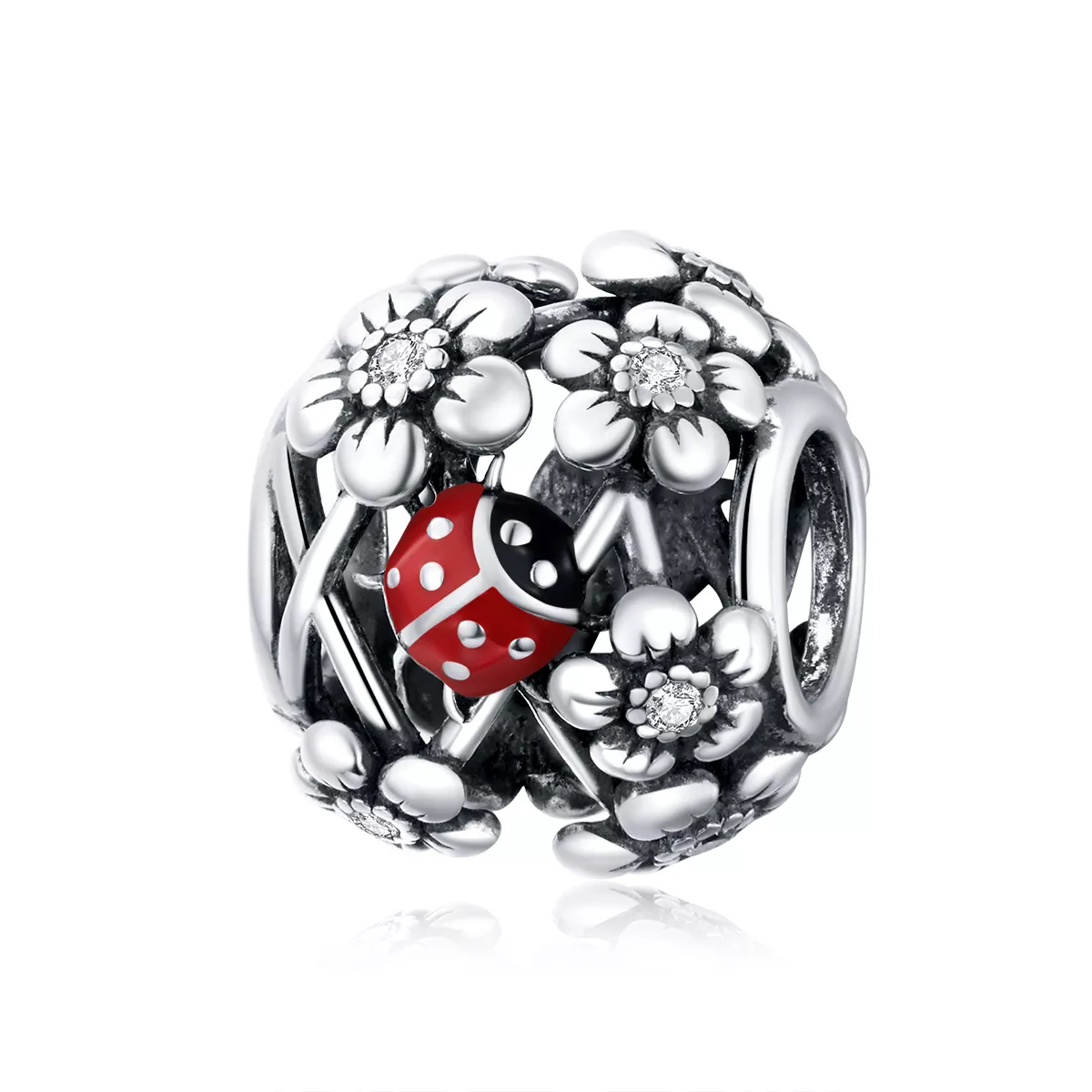 charm de estilo pandora en plata con diseño de elfos del jardín scc1641
