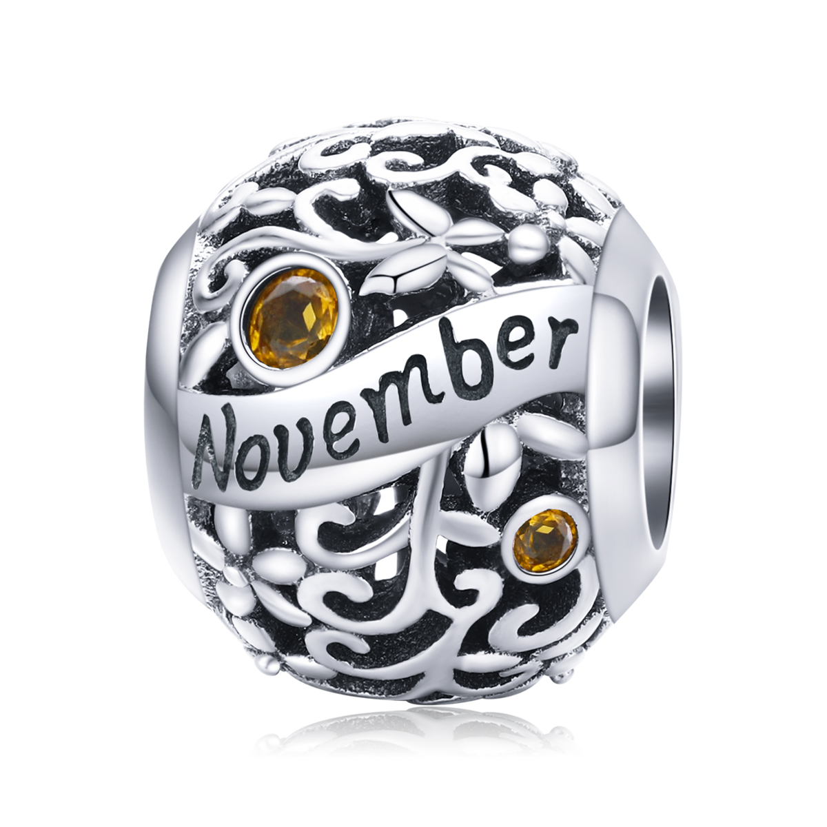 charm de estilo pandora en plata con piedra de nacimiento de noviembre scc1385 11
