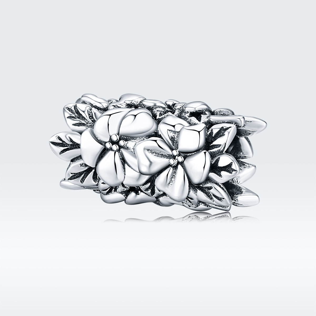 charm de flores de verano en estilo pandora de plata scc1488