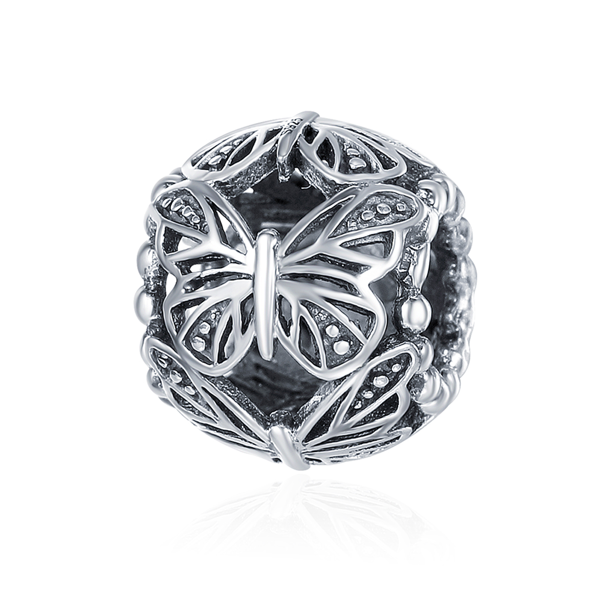 charm de mariposa vintage de plata al estilo pandora scc491