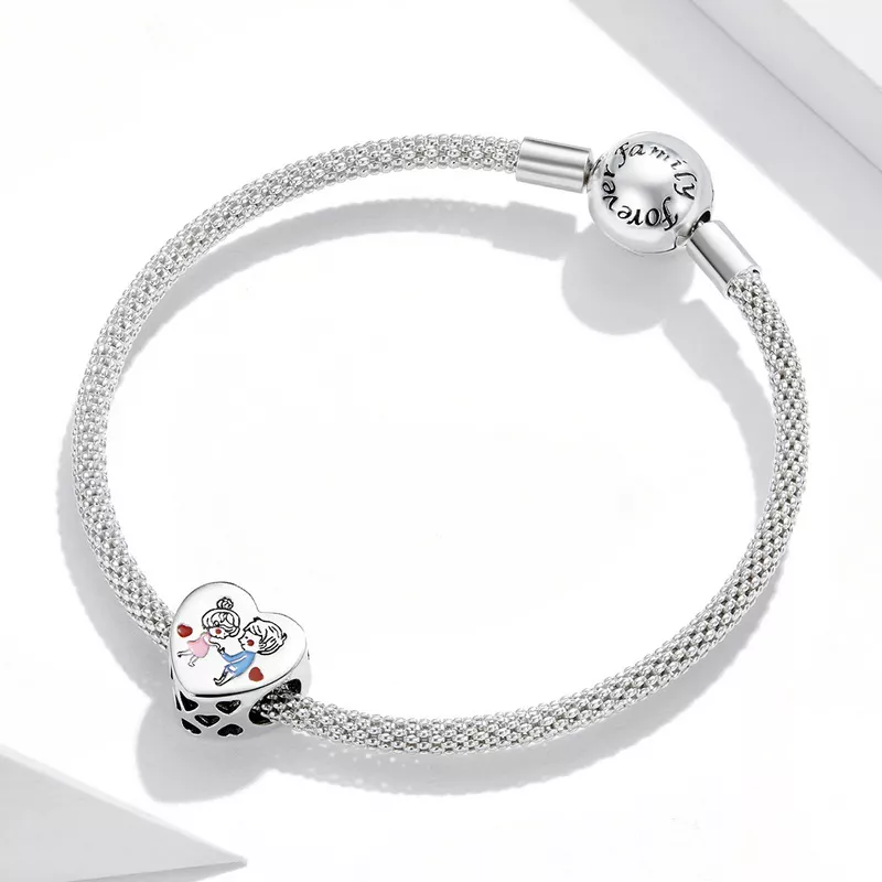 (imagen para) Charm de Pareja de Plata al Estilo Pandora - SCC1744 - Ver 3