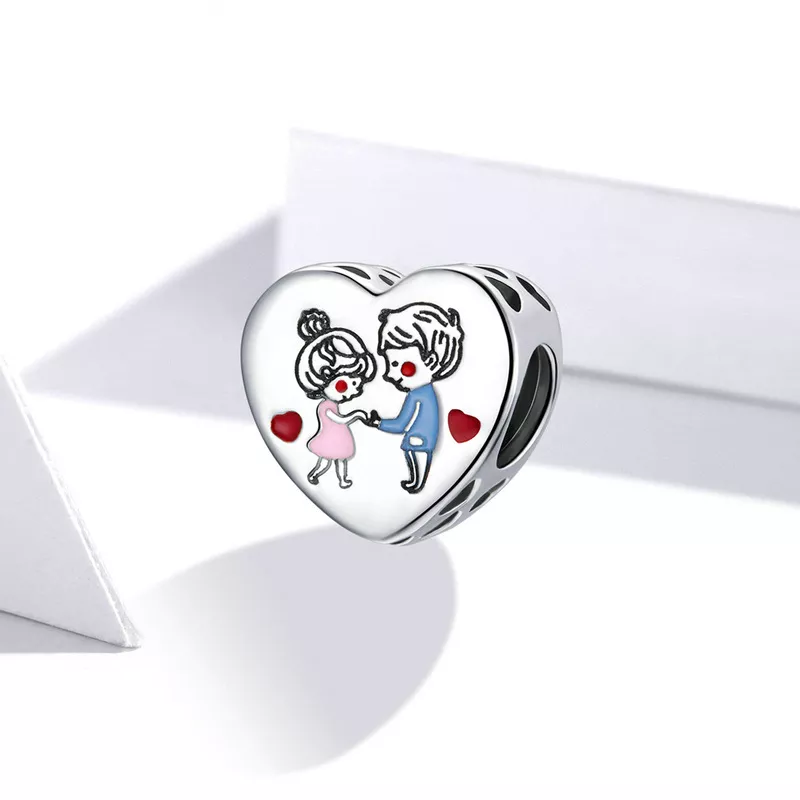 (imagen para) Charm de Pareja de Plata al Estilo Pandora - SCC1744 - Ver 5