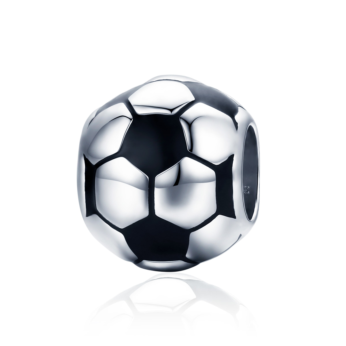 charm de pasión por el fútbol de estilo pandora en plata scc666