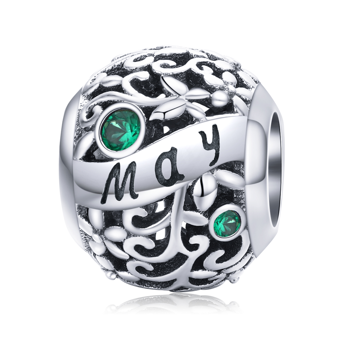 charm de piedra de nacimiento de mayo en plata estilo pandora scc1385 5