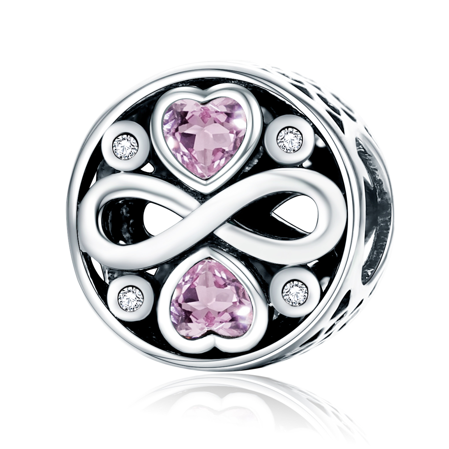 charm de plata al estilo de pandora que dice el amor perdura scc240