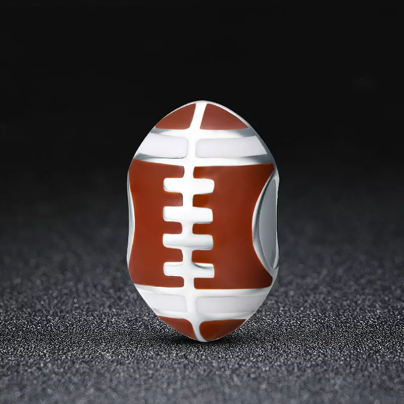 (imagen para) Charm de plata con estilo Pandora de fútbol americano - SCC442 - Ver 2