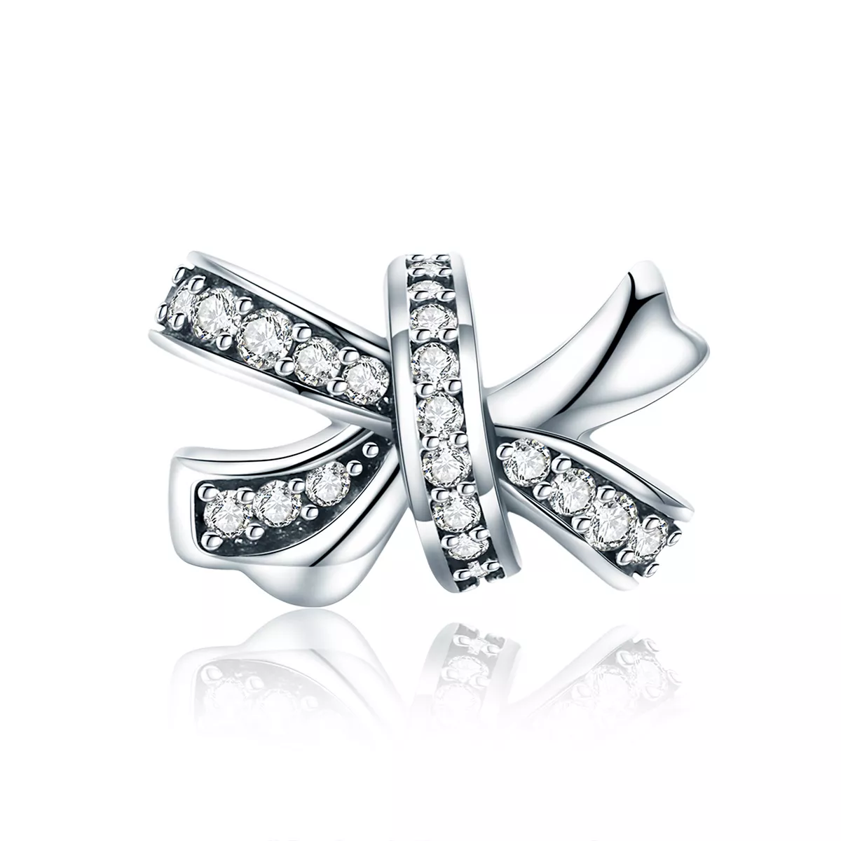 charm de plata estilo pandora con dulce lazo scc773