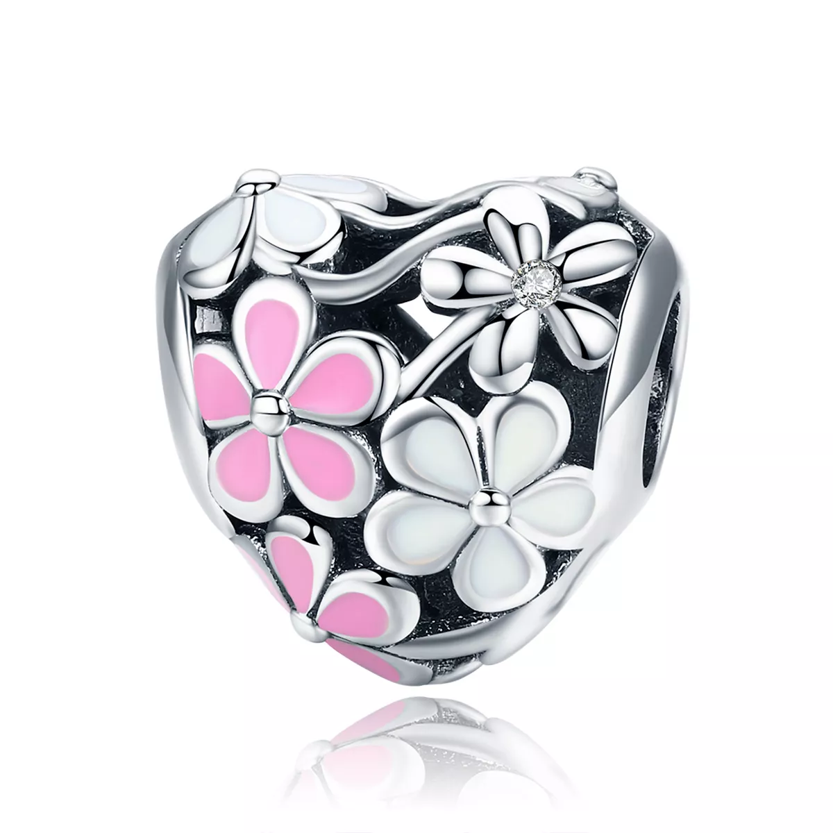 charm de plata estilo pandora con flor de bendición scc761