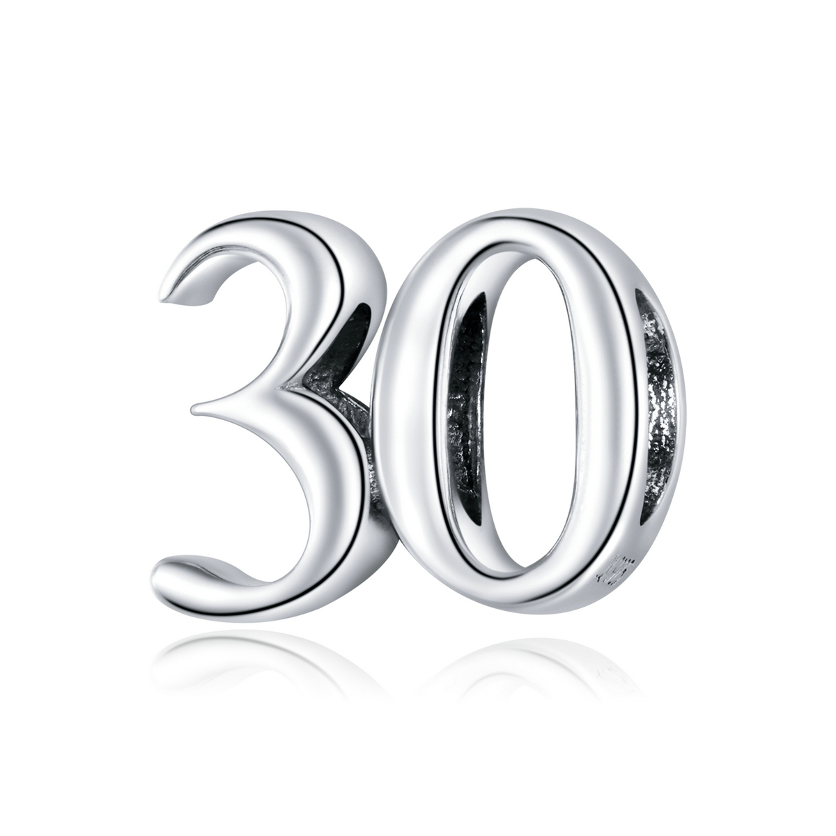 charm de plata estilo pandora de 30 cumpleaños scc1622