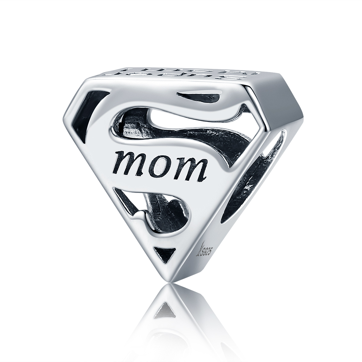 charm de plata estilo pandora para super mamá scc429