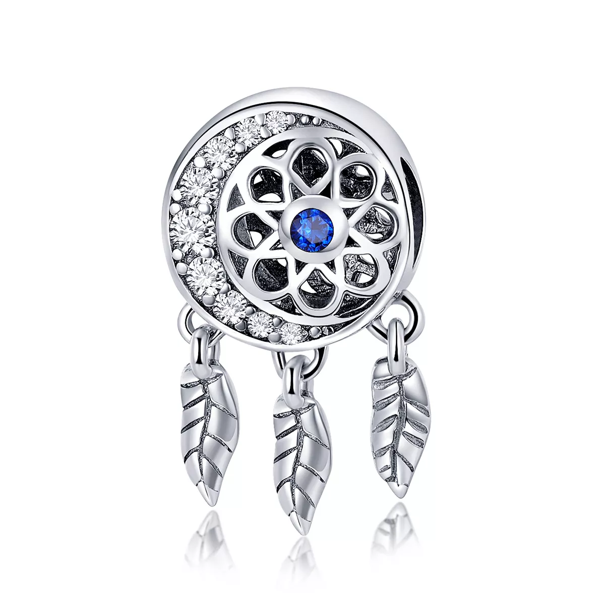 charm del estilo pandora en plata con atrapasueños espiritual scc718